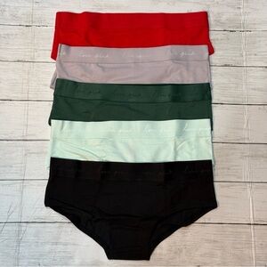 PINK Victoria's Secret 5-Pack Logo Cotton Hiphugger Panties